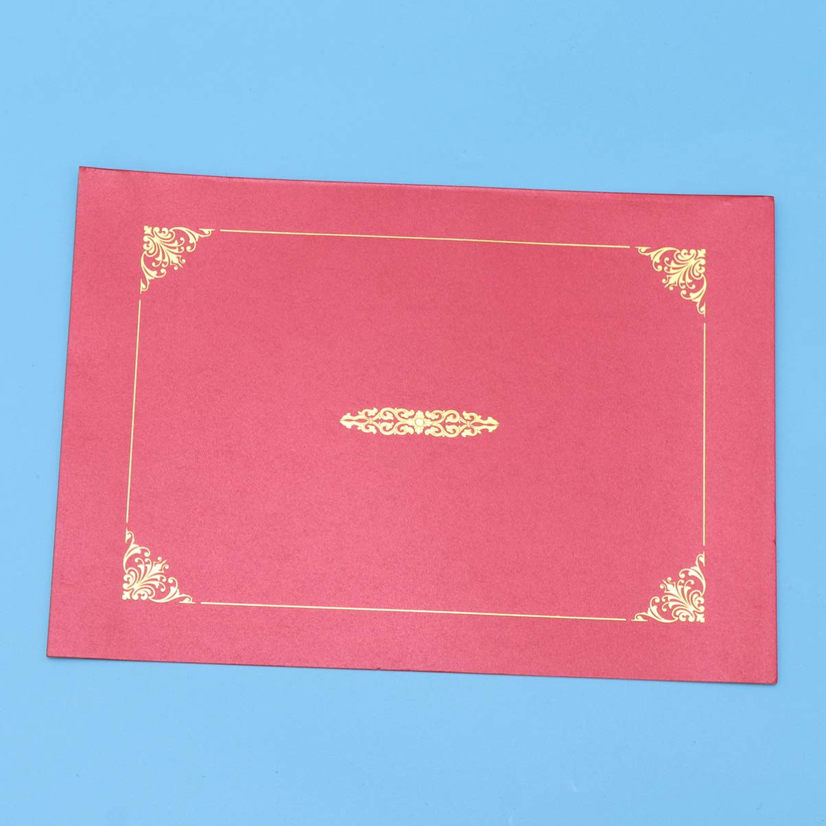 Toyvian 10Pcs Red Certificate Holders Diploma Document Covers with Gold Foil Border for Letter Size Paper (Purplish Red) - Image 2