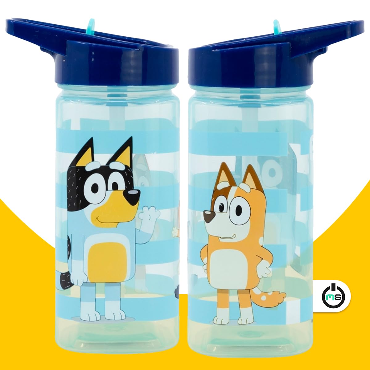 Bouteille Bluey Et Bingo 510 Ml Avec Paille Intégrée – Produit Officiel Ludo BBC Studios, Sans BPA, Anti-fuite
