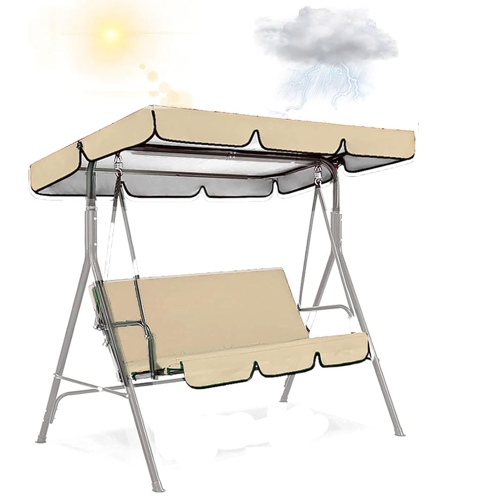 Toit pour balancelle de jardin 2 à 3 personnes pour vos après-midi d'été