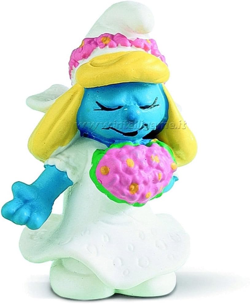 FIGURINE SCHTROUMPF SMURF schleich 20421 LA SCHTROUMPFETTE AVEC FLEUR