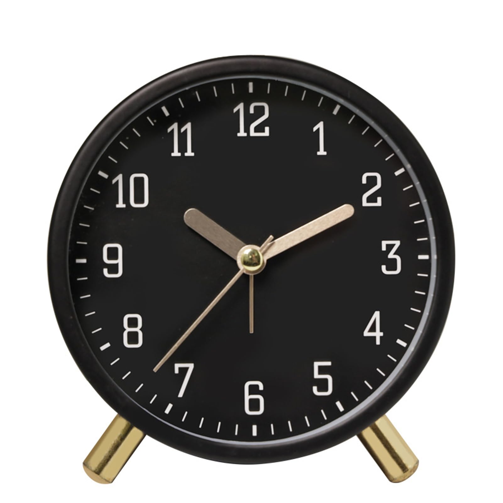Zambuph Contemporary Nordic Luxury Clock Metal Frame Clear Glass Dial Silent Sweep Enjoy Quiet Mornings Simple And Bright Dial Allows To Clearly Observe Time, black