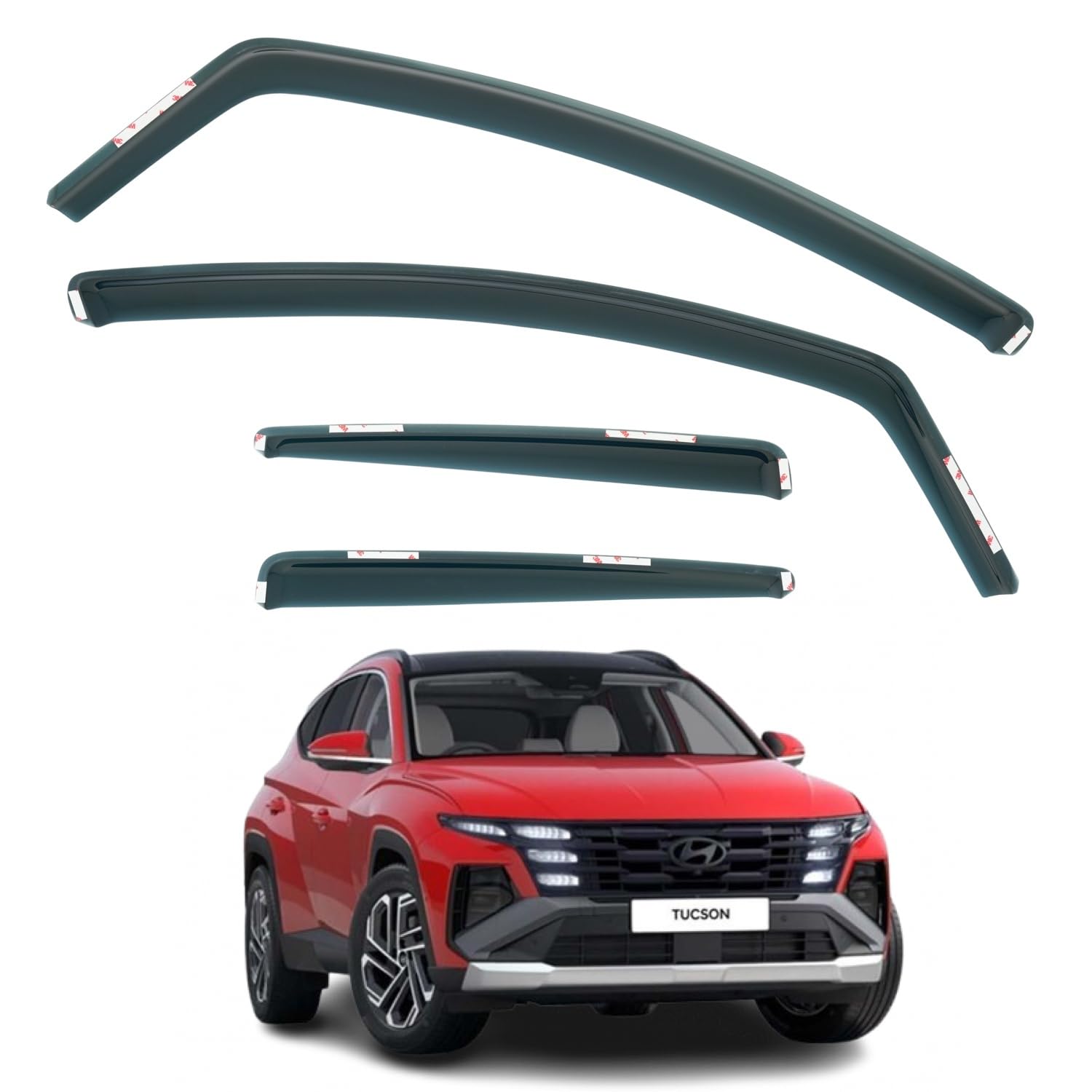 Juego de 4 deflectores de viento compatibles con modelos Hyundai Tucson 2021, 2022, 2023, 2024, 2025