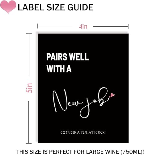 Miniatura 2 de 4 etiquetas de vino de trabajo, combina bien con calcomanías para botellas de vino de un nuevo trabajo, etiquetas de vino de nueva vida, regalo de