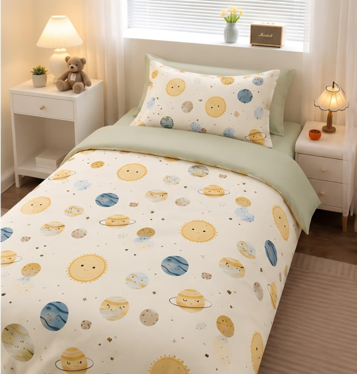 Home Cartoon Print Bedsheets for Kids Room, 210TC, Wrinkle Free, Soft Cartoon Print (Multicolor: 08, Single Bed 60x90 inches)-image-31