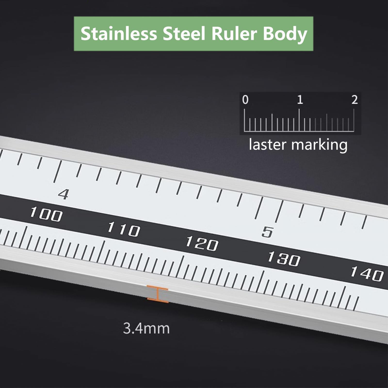 Calibrador digital de 6 pulgadas/150 mm, resistente al agua, herramienta de medición, calibrador Vernier electrónico de acero inoxidable con pantalla LCD para el hogar, joyería, impresión 3D, bricol