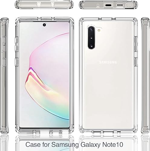 Miniatura 5 de Funda para Galaxy Note 10, SM-N970U con protector de pantalla de vidrio templado, carcasa protectora de cuerpo completo transparente de