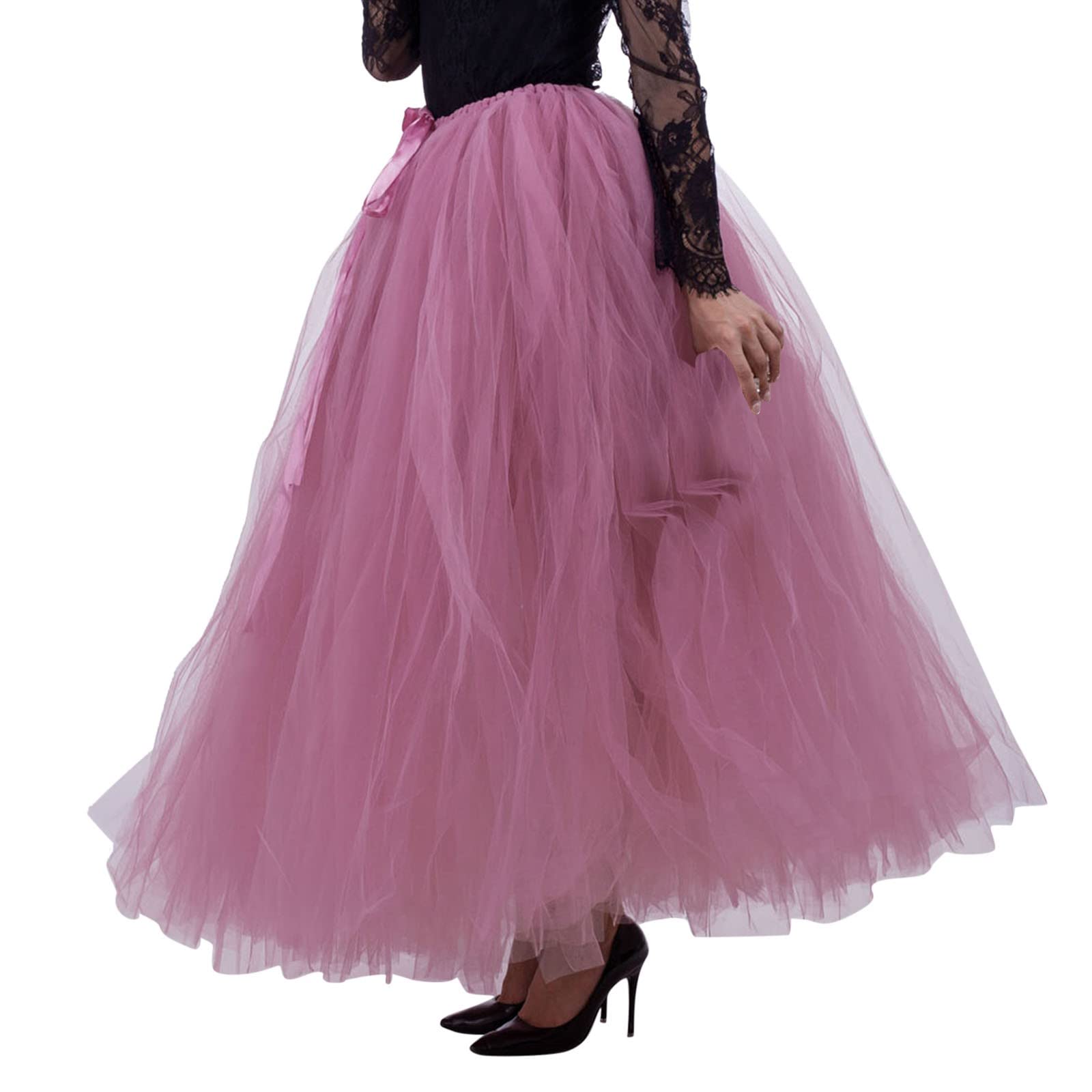 Generico Gonna Tulle DonnaGonna Donna Gonna Tulle Bambina Classico Elastico Gonna in Tulle Balletto Prom Party Costume da Festa di Carnevale di Halloween