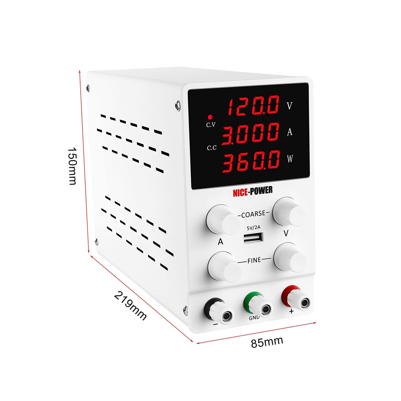 Fuente de Alimentación 12 0V 3A Voltaje de conmutación alta precisión regulada CORRIENTE CONTINUA Fuente alimentación laboratorio 3 10A 60V 5A Fuentes banco ajustable(SPS3010D)