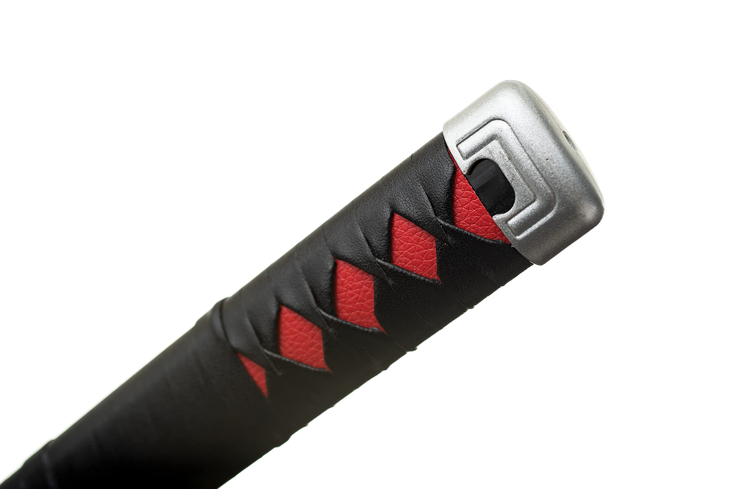 Épée de démon Katana Wood (Kamado Tanjirou) avec Ceinture et Support 102cm Épée de samouraï en Bambou Noir (émoussée) – Arme de Costume de Cosplay Anime