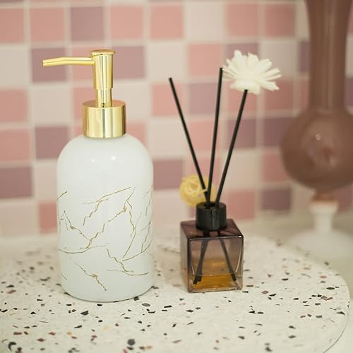 Miniatura 9 de Dispensador de jabón de vidrio con bomba, dispensador de líquido recargable de 14 onzas para jabón de platos, jabón de manos, champú, jabón de