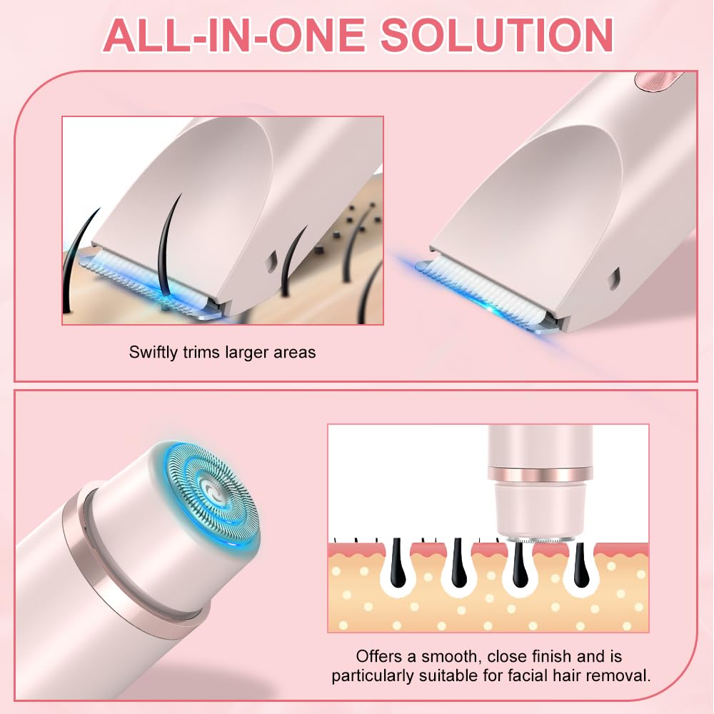 2 in1 Electric Lady Shaver for Women Painless Womens Razor Bikini Trimmer - Image 3