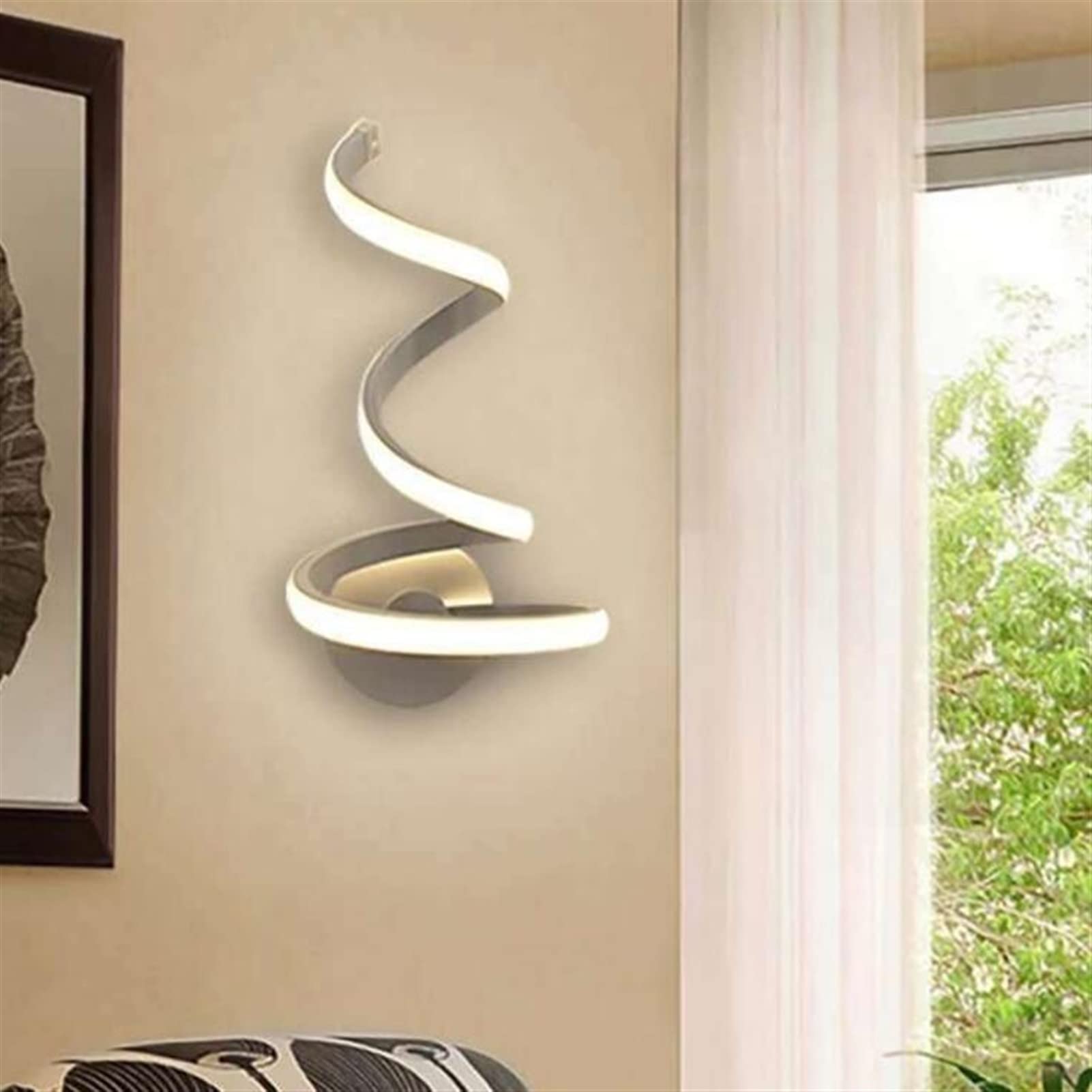 Lámpara de pared moderna de diseño acrílico y hierro con luz LED blanca fría para salón