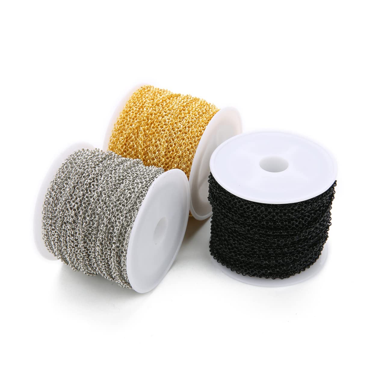 SHINEOFI Kit per La Creazione di Gioielli da 3 Pezzi Set per La Creazione di Gioielli Permanenti Rocchetto di Catene A Forma di S Rocchetto di Catene Intrecciate per Accessori Artigianali.