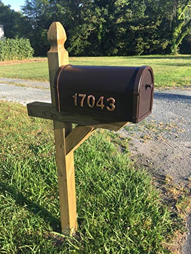 HopeWan 4 Inch Mailbox Numbers, Self Adhesive House Numbers for Front Door, Floor, Street Address, Bronze Plating.(4" 10 Pack (0-9), Bronze)