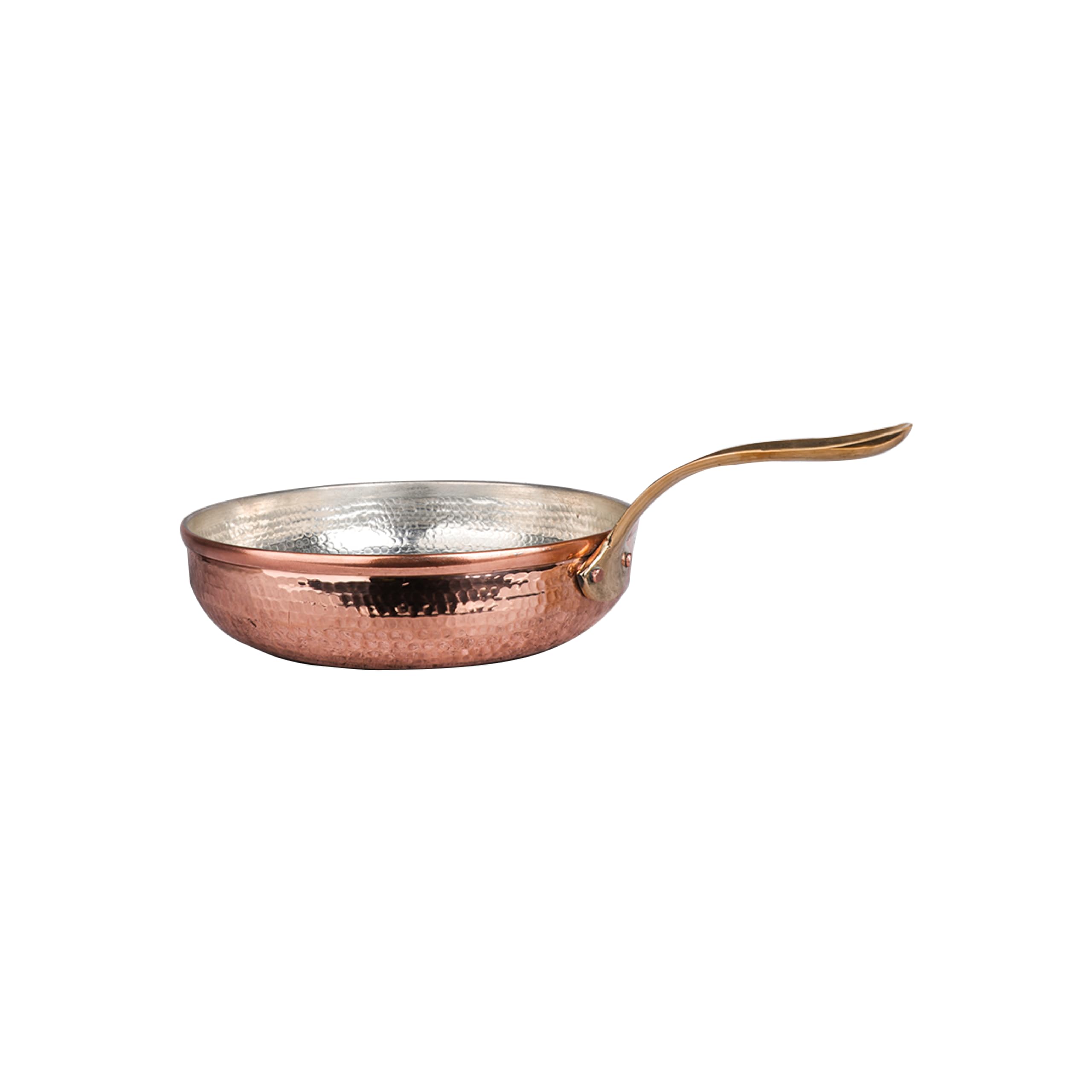 Healthsmith 3.5 litres, 100% Pure Copper Saute Pan – Durable Copper Cookware with Handle | Copper Utensils for Kitchen | Heavy Gauge Copper Saute Pan.