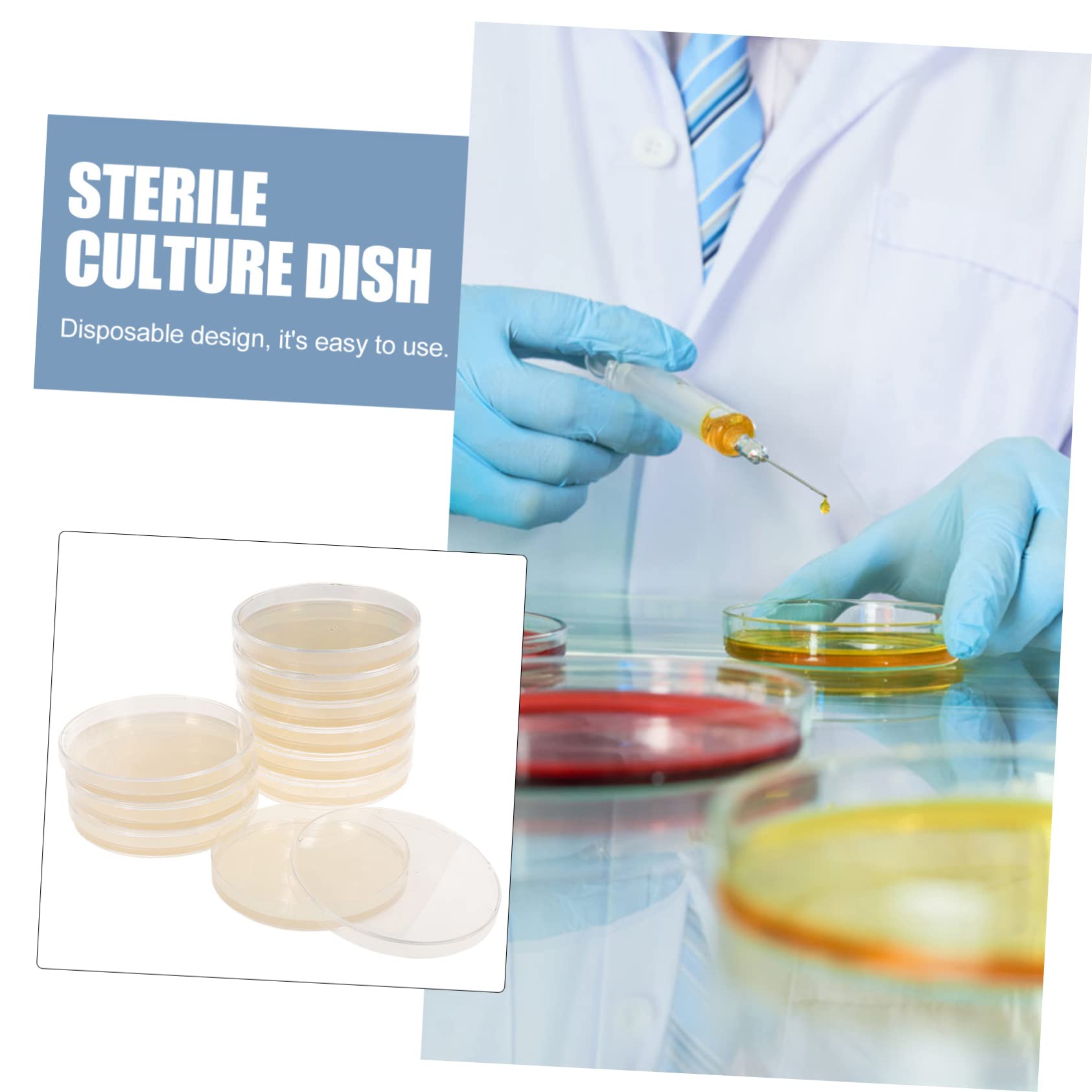 Piastre Petri 9cm Pronto Uso, Agar Nutrienti, 10 Pezzi