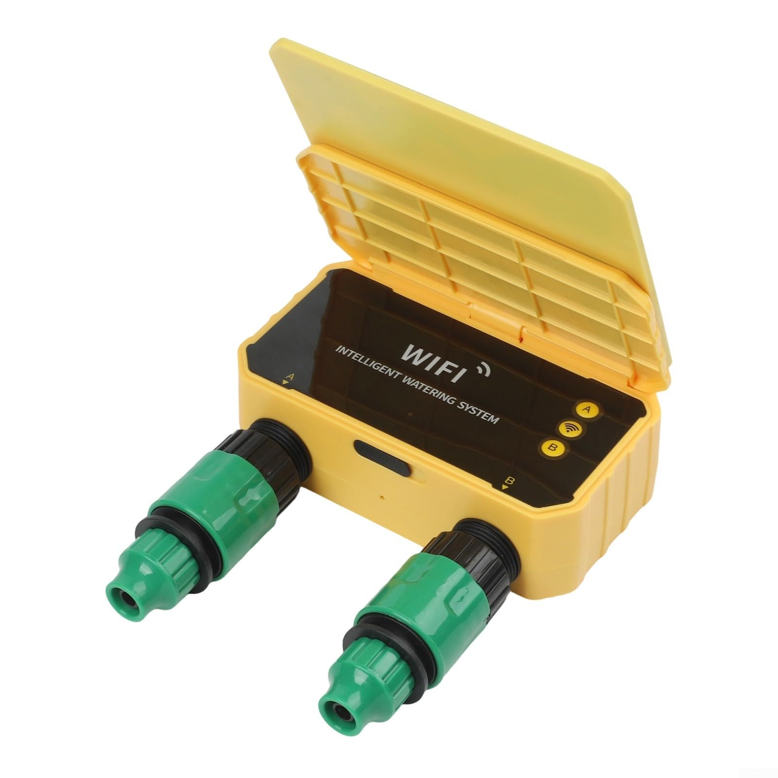 Timer di irrigazione solare, per sistema di irrigazione automatico intelligente con app con 1/2 uscite, controller programmabile per tubo da giardino per kit antigoccia per serra da prato (2 uscite)