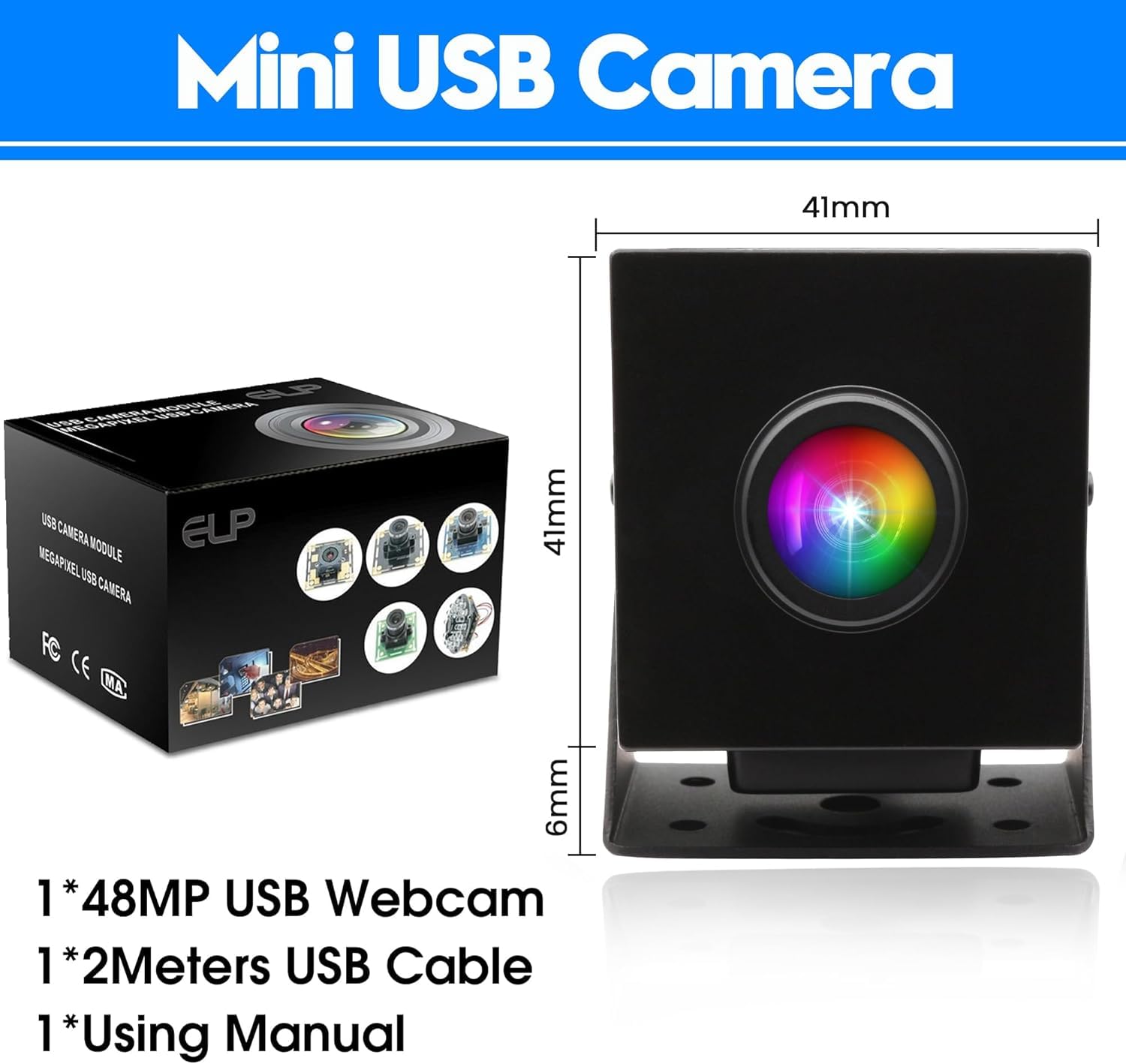 12719 USB カメラ 48MP Webカメラ 6000P Amazon.co.jp: ELP 48メガピクセルUSBカメラ 8Kウェブカメラ 6000P