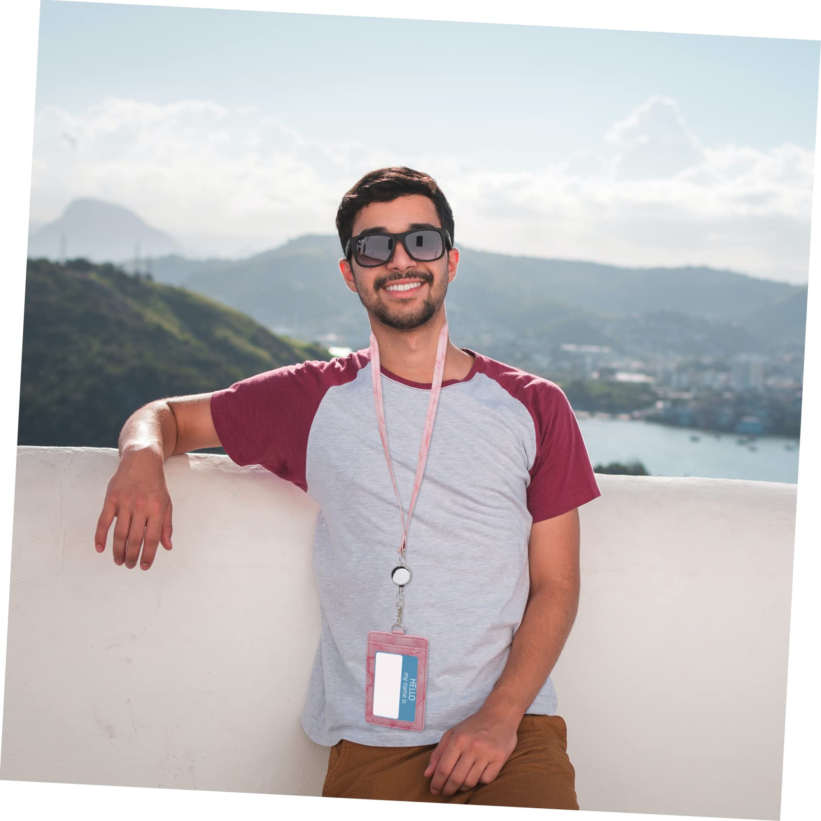 EXCEART 5sets Portacard Retrattile Pu Con Design Marmo Supporto Per Badge Per Studenti e Professionisti Leggero e Pratico Per Ufficio e Uso Quotidiano