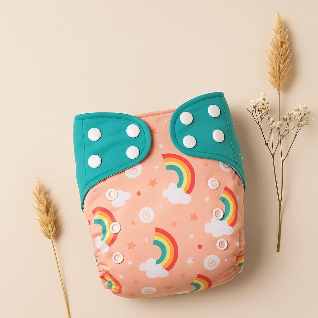 Blushbaby Reusable Cloth Diapers Pack of 4 for Babies (0-3 Years) | Adjustable, Leak-Proof & Absorbent | Freesize Diapers with 4 Insert Pads (5-18kg) - Image 3 thumbnail