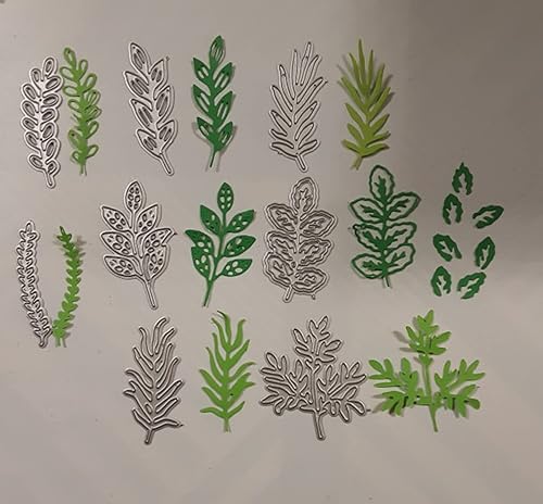 Miniatura 8 de Juego de 8 troqueles de metal de hojas, varias hojas, plantillas de corte de flores de plantas para álbumes de recortes, álbumes de recortes,