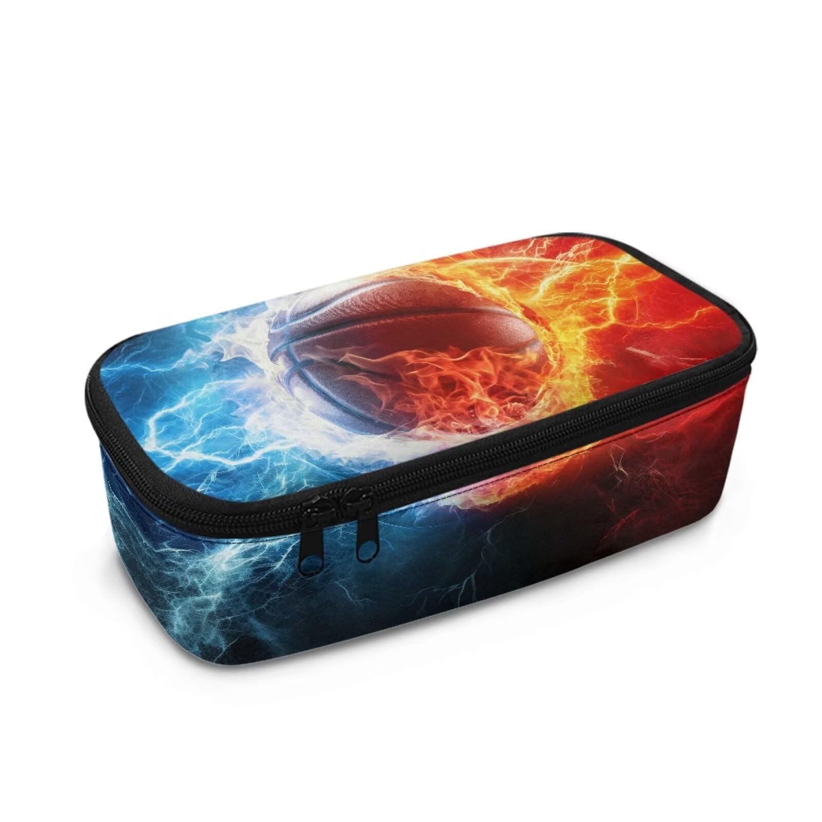 COEQINE Novelty Pencil Case for Boys Basketball Cool Pencil Pouch with Handles for Office Pencil Box with Supplies for Boys Ages 8-12 — image 1