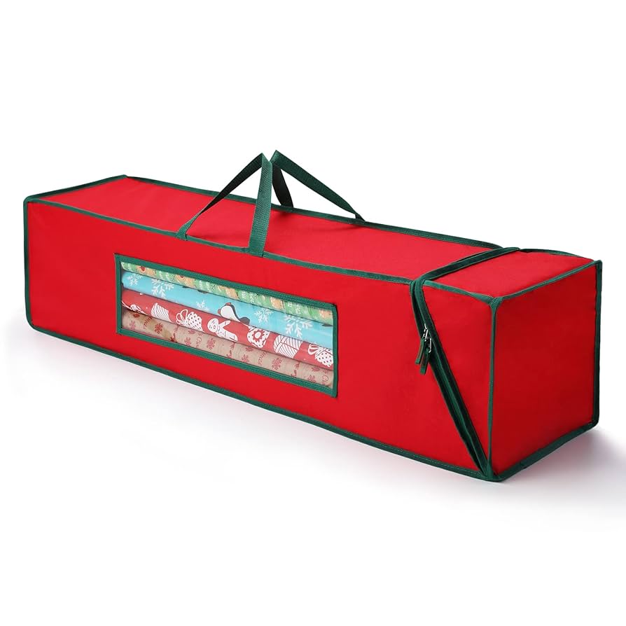 Primode Wrapping Paper Storage Bag | Wrapping Paper Organizer Under Bed For Storing Multiple Rolls Of Gift Wrap, 40" Length Container Constructed Of Durable 600D Oxford Material (Green