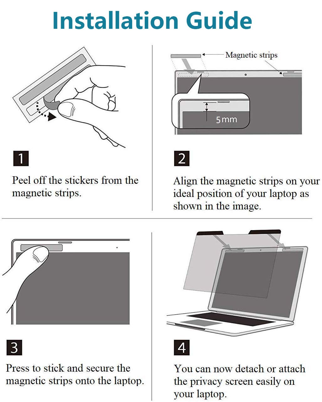 Laptop Sichtschutzfilter 14 Zoll Magnetisch – Privatsphäre & Blendschutz