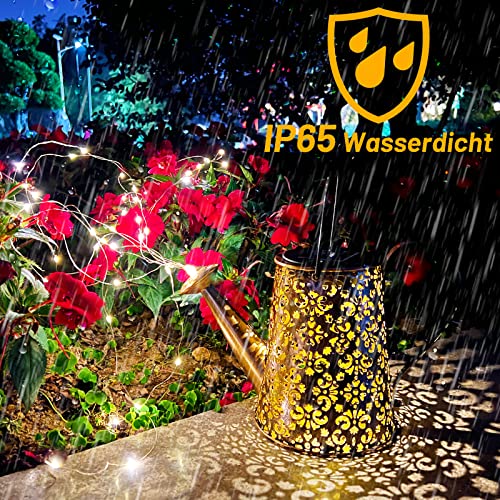 Gießkanne mit Lichterkette von Lifemet – Solargießkanne mit 65 LEDs
