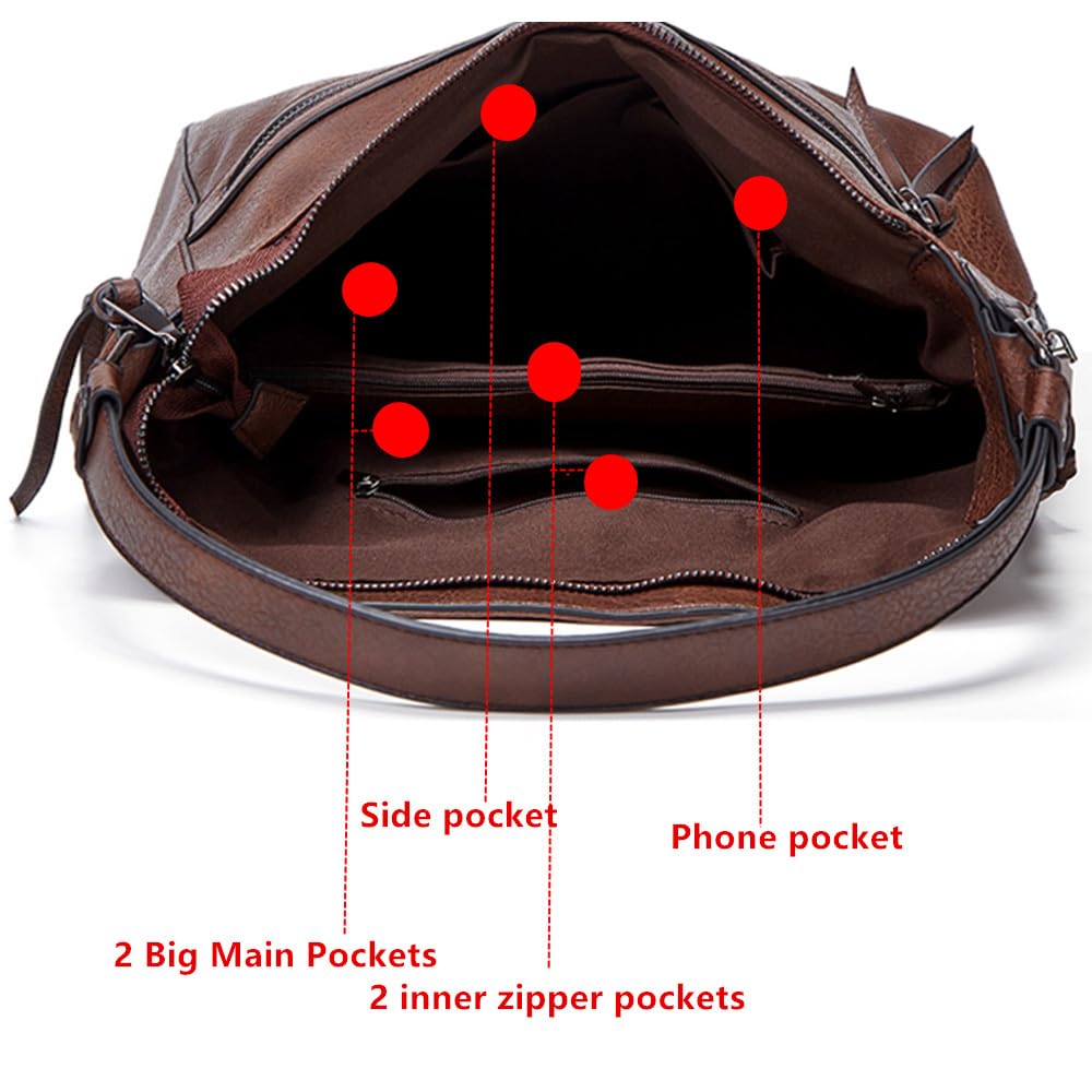 Hobo Handbags for Womens Tote Handle Bags Designer Purse Summer Crossbody Shoulder Bags Faux Leather for Shopping Weekend Daily Use