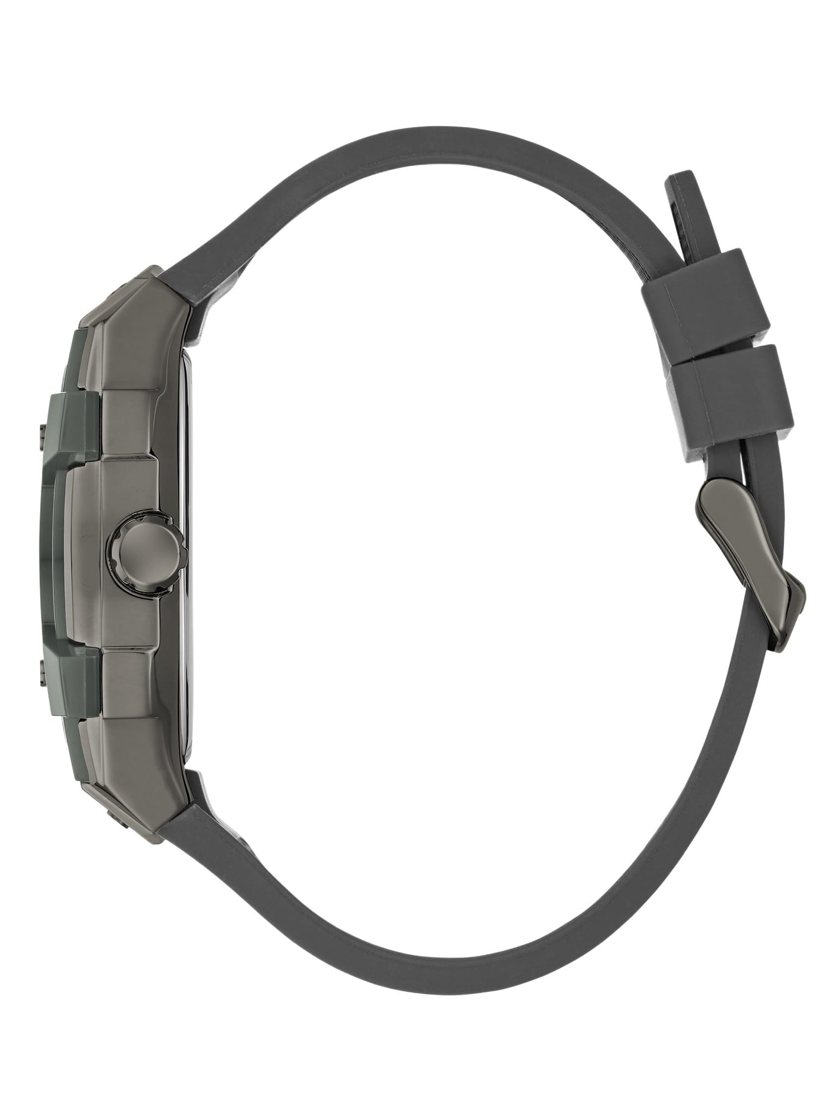 Guess Phoenix GW0956G3 - Reloj de Pulsera para Hombre, Acero Inoxidable, 44 mm, Correa de Silicona, Color Gris, 5 Bar, Esfera Gris