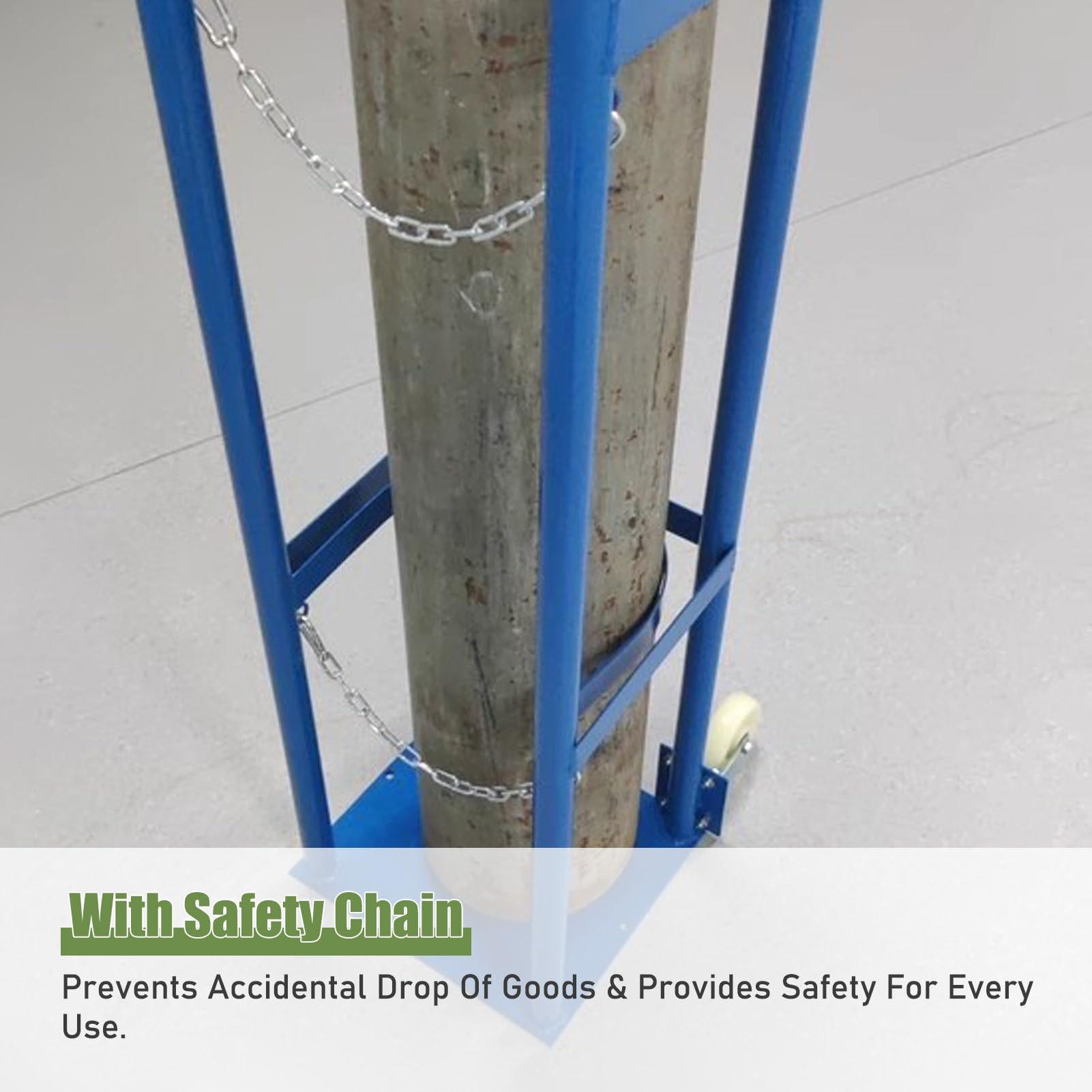 Soporte para Botella de Oxígeno Carrito de Almacenamiento Manual de Acero con Asa Curva, Soporte de Transporte Organizador de Oxígeno, Carrito de Transporte Resistente para Botellas de Gas, para Hospi