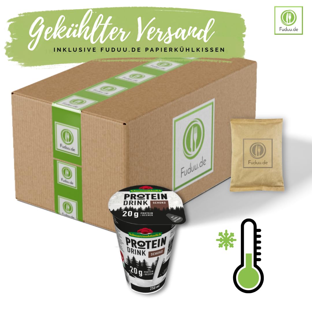 Schwarzwaldmilch Protein Schoko Drink 0,3% Fett - 10 x 250 ml Becher, High Protein Schokoladengetränk, laktosefrei, fettarm, trinkfertig To Go