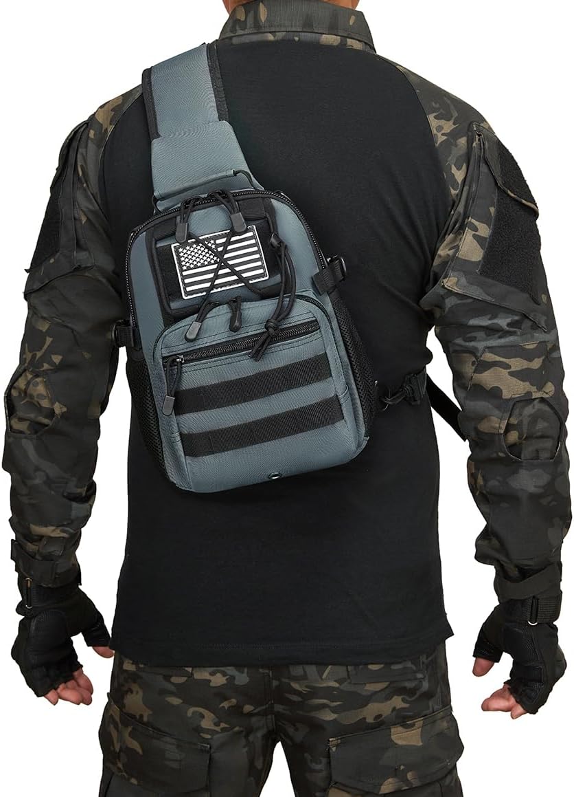 ATBP Small Tactical Holster Sling Backpack Accessories Shoulder Pouch Water Bottle & Radio Holder Crossbody Bag for Men - Image 6