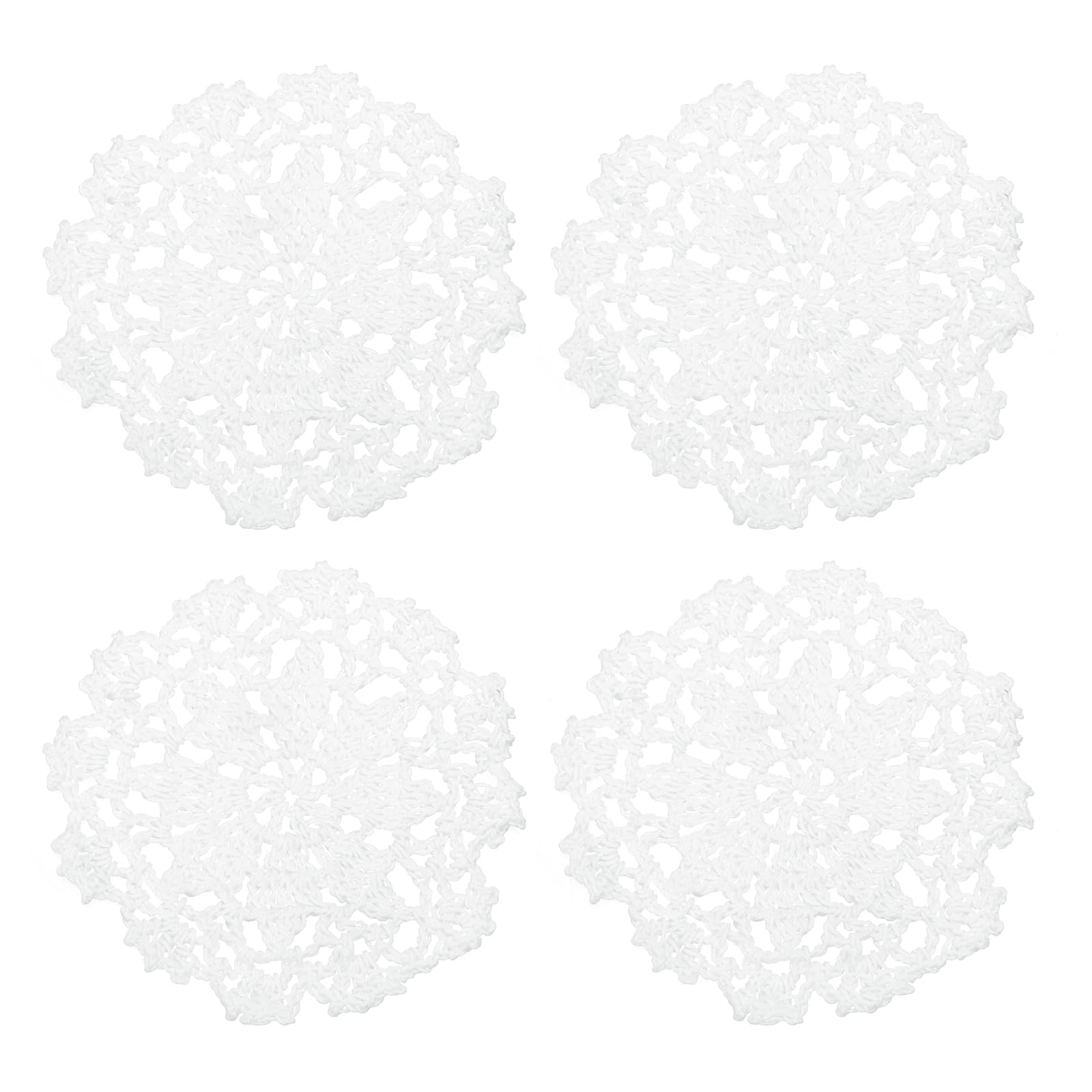uxcell Fabric Coasters, 4pcs 4", Cotton Woven Crochet Doilies