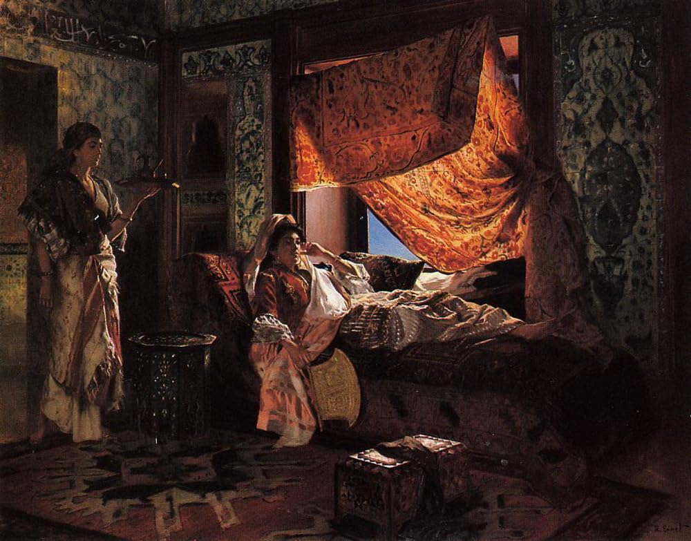 Peinture à l'huile décoration de chambre style intérieur mauresque Rudolf Ernst - 6