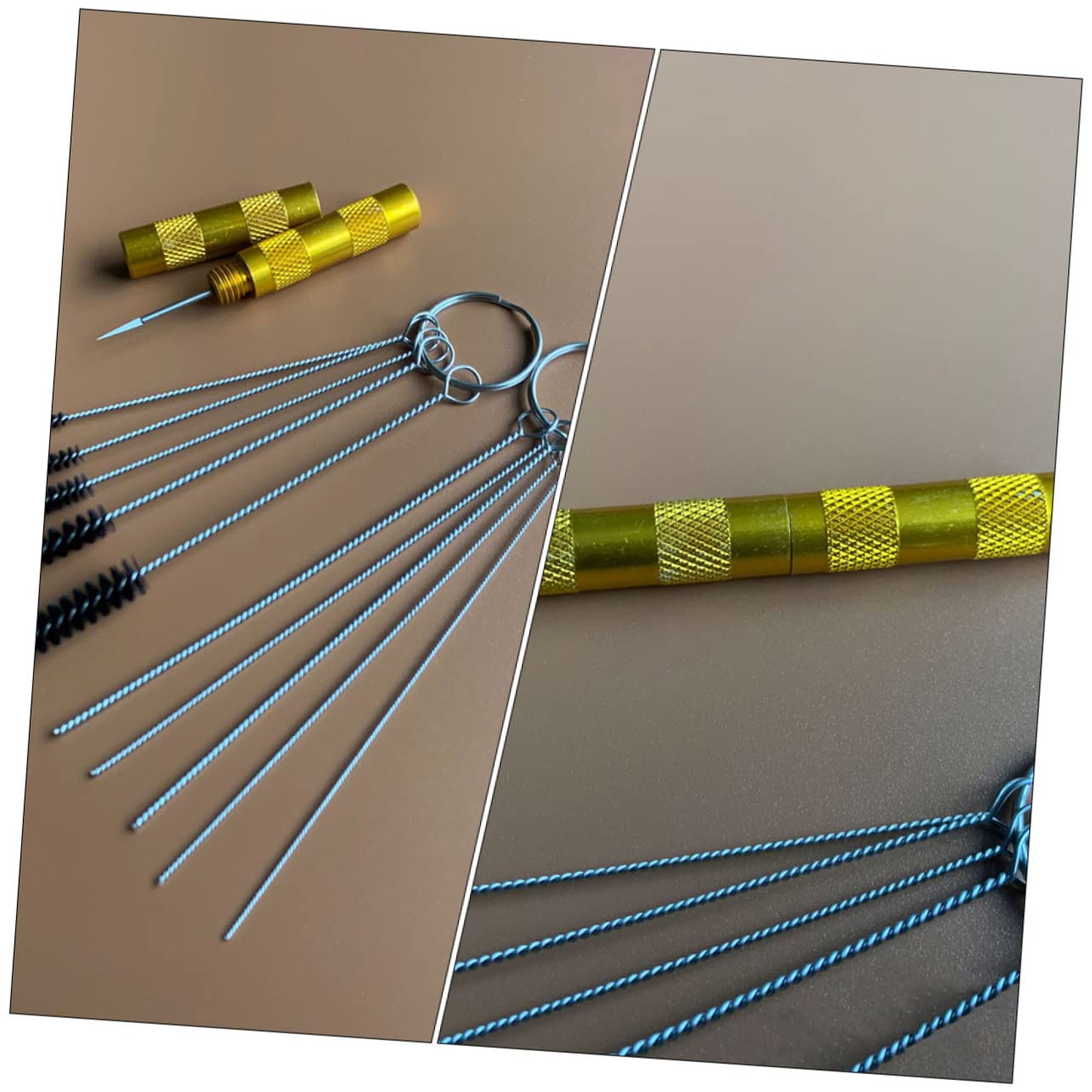 TEHAUX 3 Set Kit Pulizia Aerografo Lavaggio Dispositivo di Rimozione Riparazione Pulizia per Uso Domestico Spray Macchia Ugello Kit per La Pulizia Dell'aerografo Rame