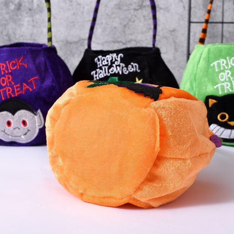 Gift Bags 5/20Pcs Halloween Candy Bag Favor Portable Pumpkin Bag Children Party Favor Scene Layout Props Gift Cloth Bag (Color : Pink, Size : 5PCS_13X25CM)