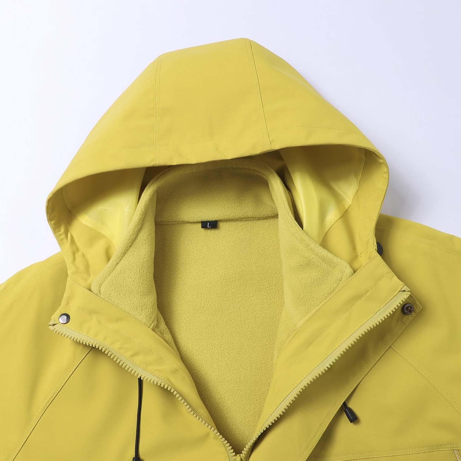 Generisch 2026 Herren Freizeitjacken, leichte Outdoor-Kapuzenjacke für Wandern, Reisen, Arbeitskleidung, Wintermantel (Yellow, L)