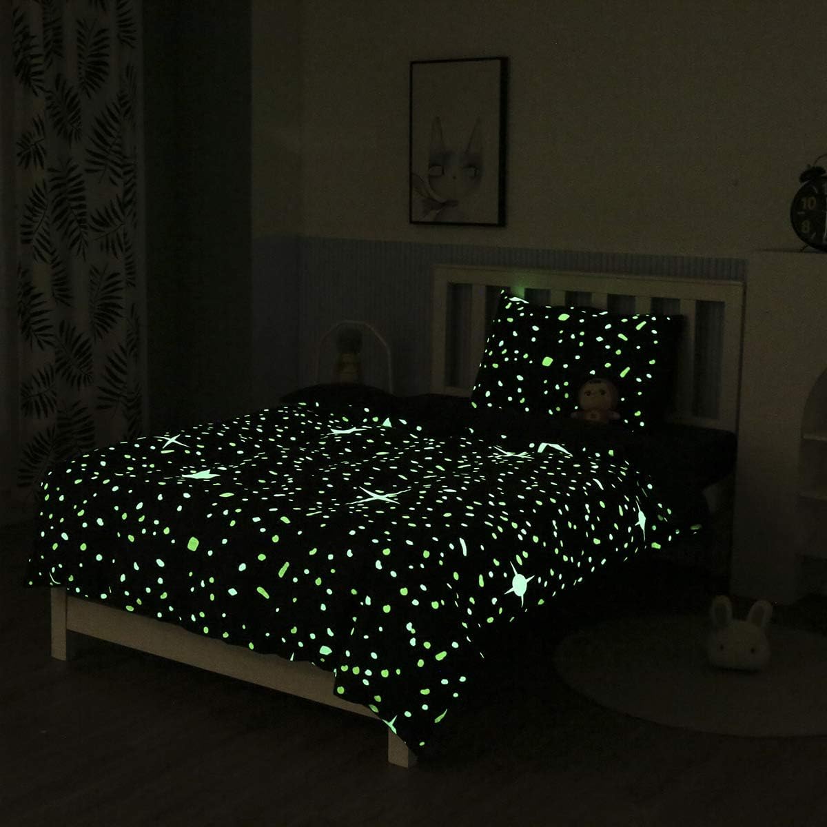 Housse de couette briller dans l'obscurité en microfibre douce pour lit enfant