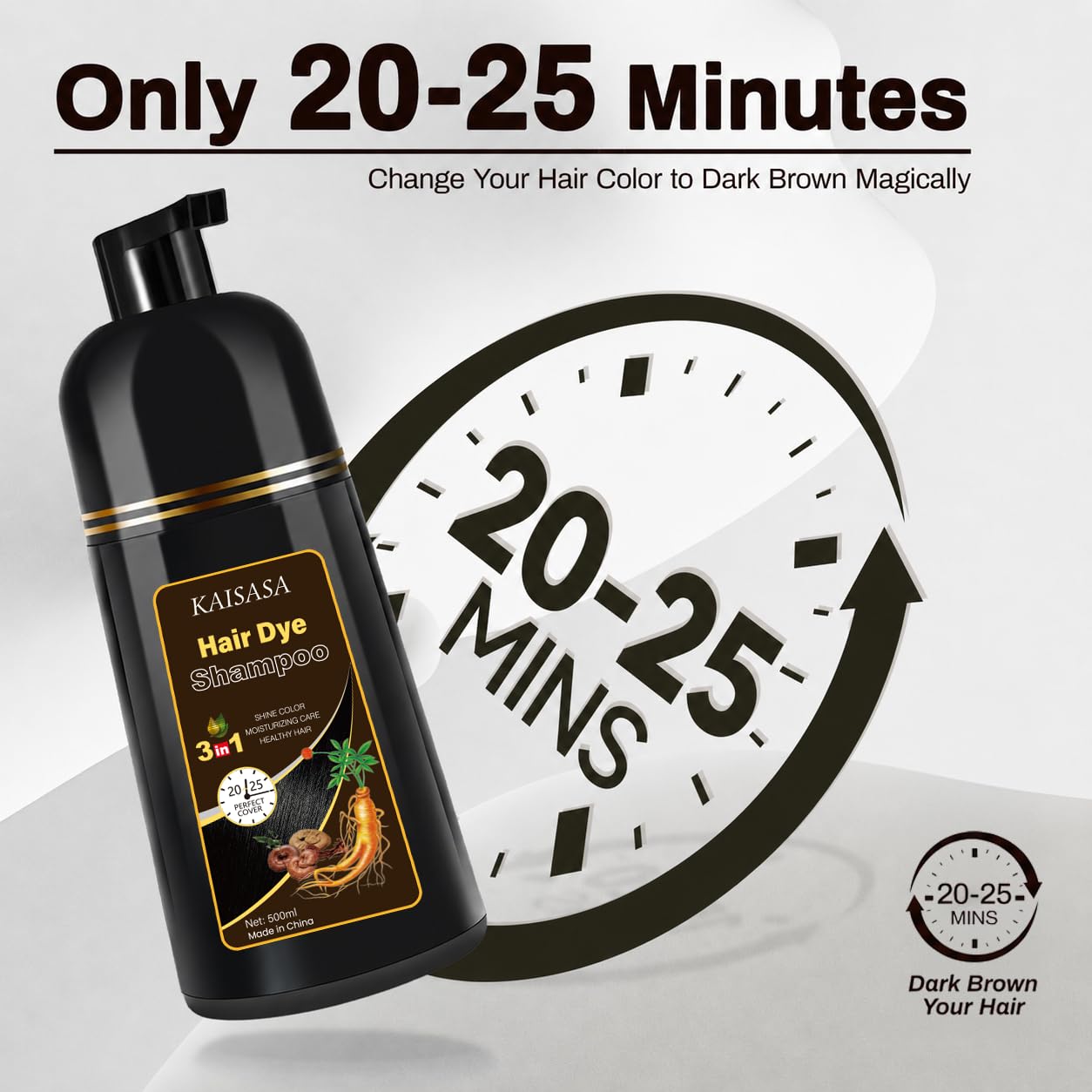 Amazon.com : Cosmpro Dark Brown Natural Hair Dye Shampoo 3 in 1