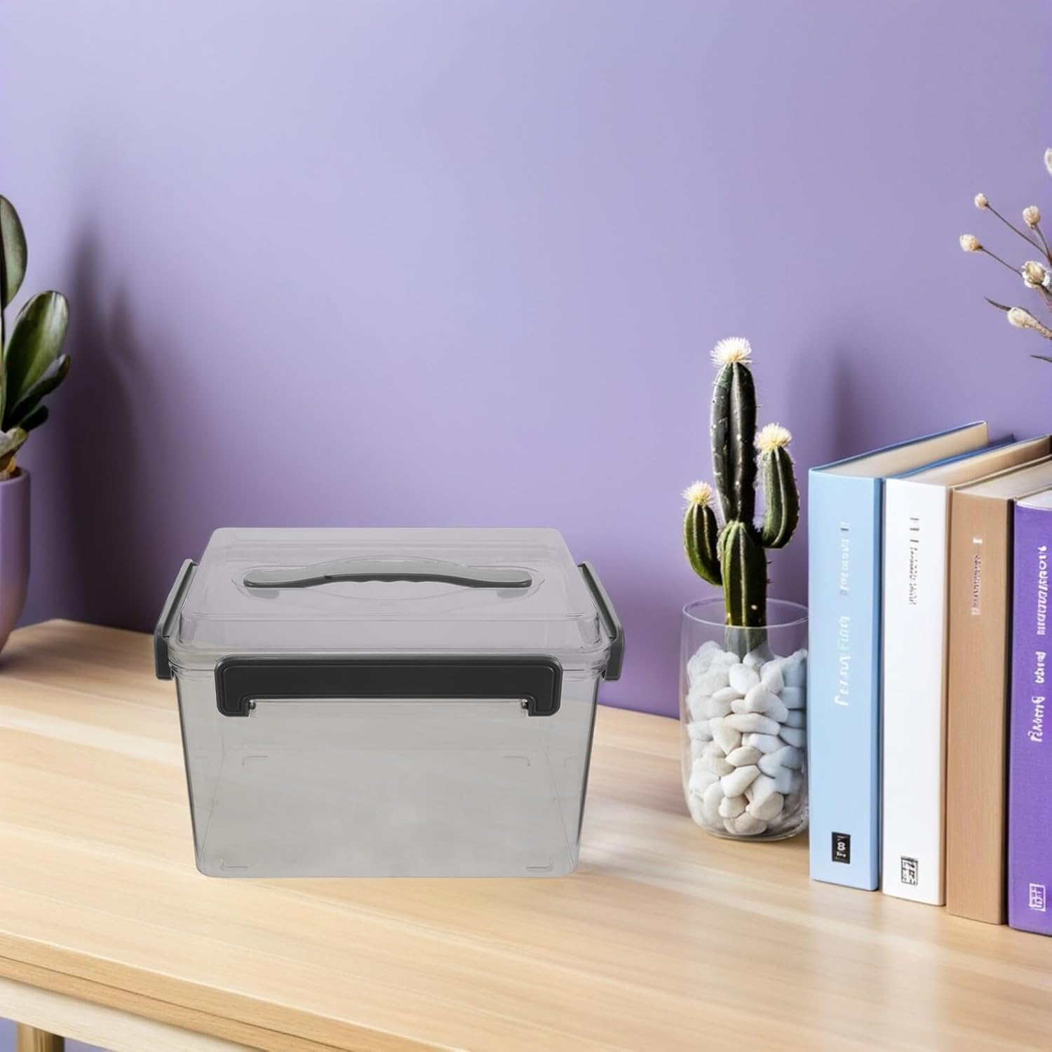 Vaguelly Camera Lens Organizer Protective Hard Case with Sealing Ring, Medium Gray Acrylic Storage Box for Digital Camera Lens and Filter Travel Carrying Cube