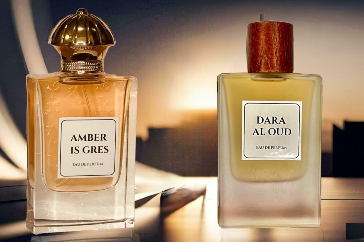 FRAGRANCE NOTES PERFUME Dara al oud and Amber is gres eau de each 60ml 2peace set unsex it is so long lasting oil base
