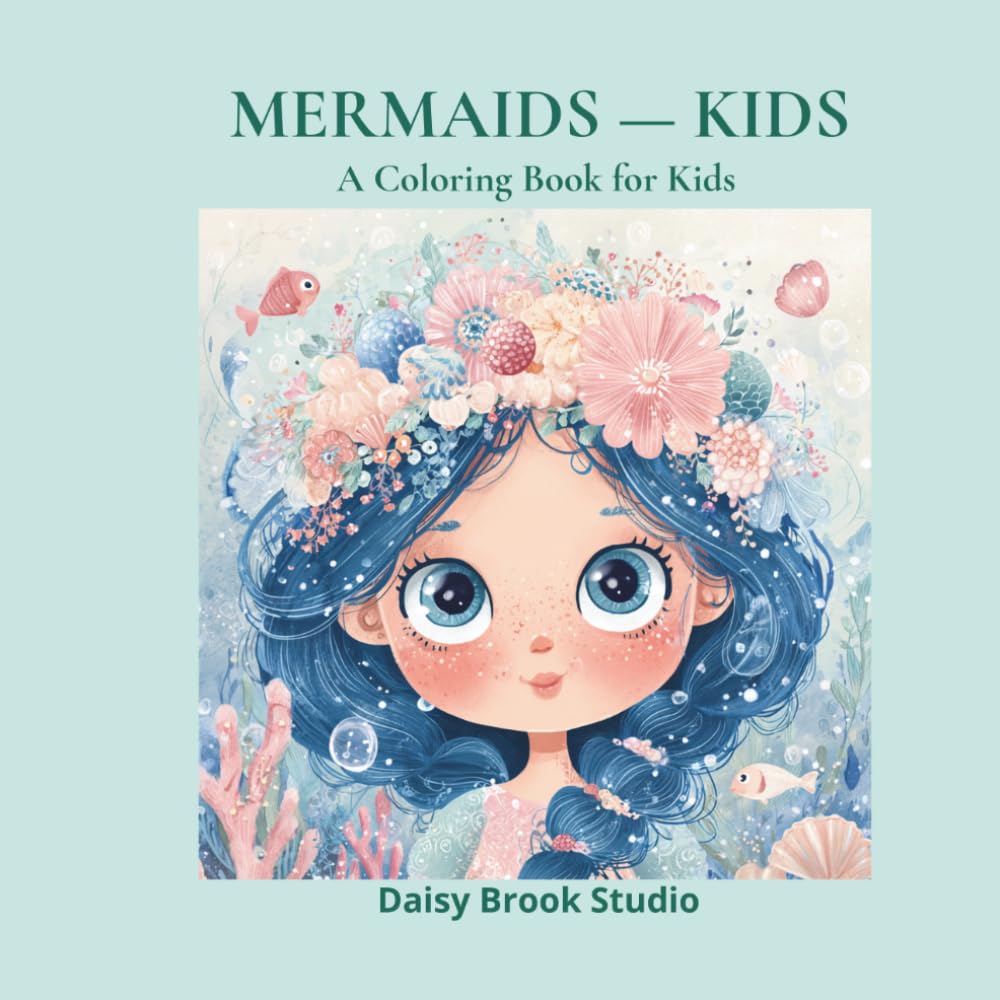 Mermaids: Kids Coloring Book with Cute Mermaid Adventures, Underwater Scenes and Ocean Magic for Girls — Ages 3-8