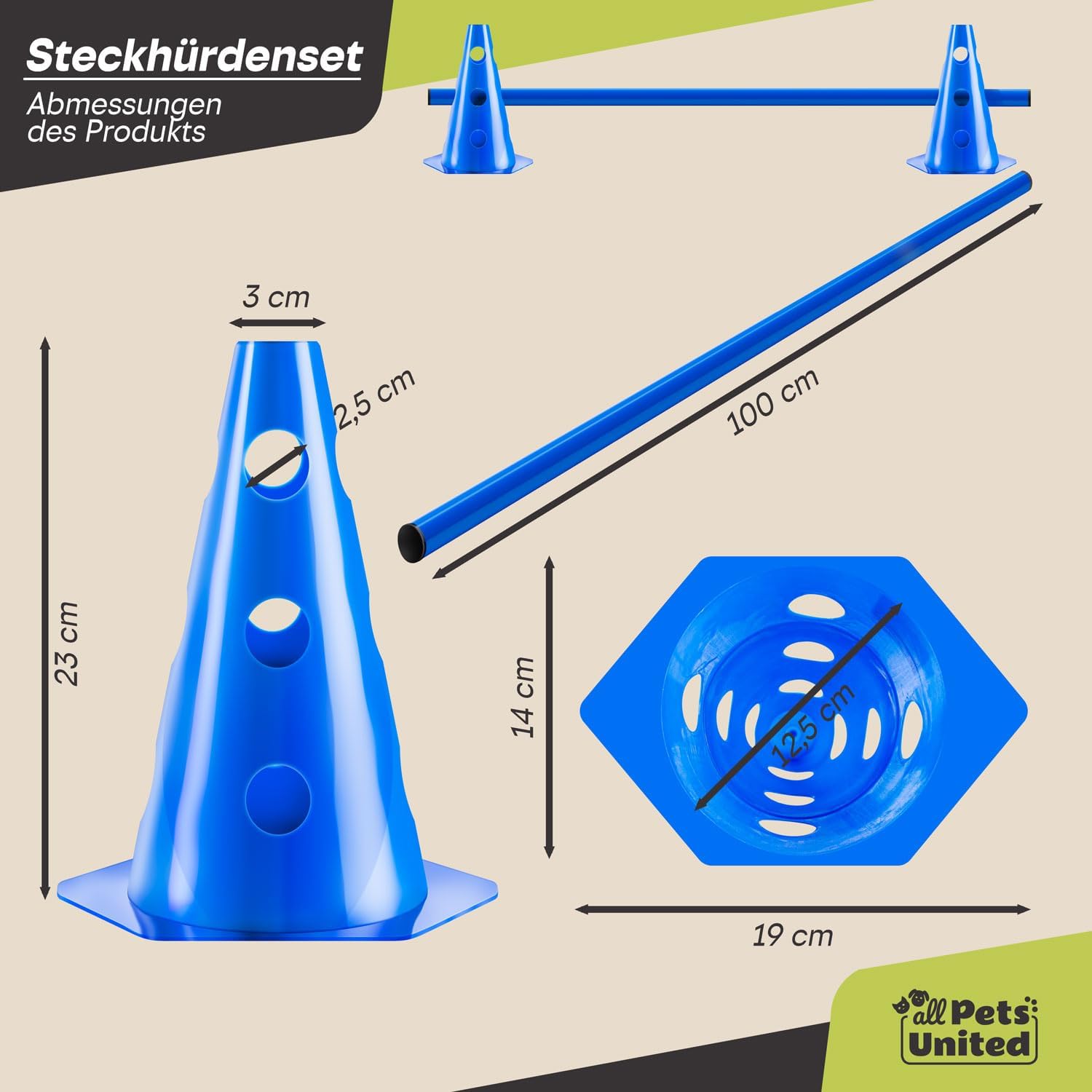 Agility Training Accessories for Dogs and Horses Obstacle Set with Bar and Cones Stable and Sturdy for Animal Training and Football (2 Sets) 8