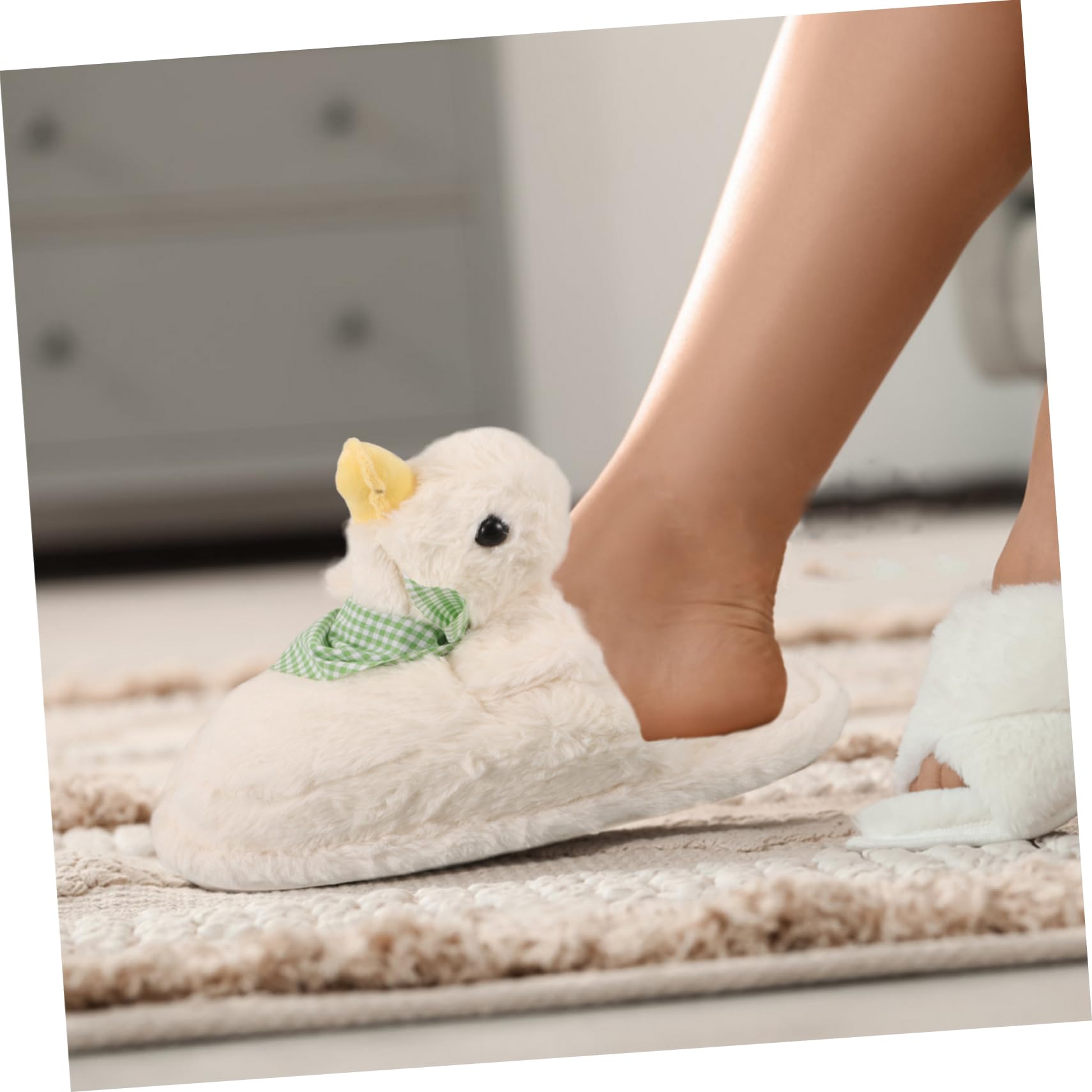Zapatillas De Pato De Dibujos Animados Pantuflas Con Forma De Pato Zapatillas Antideslizantes Zapatilla De Felpa De Dibujos Animados Zapatilla Peluda Caucho