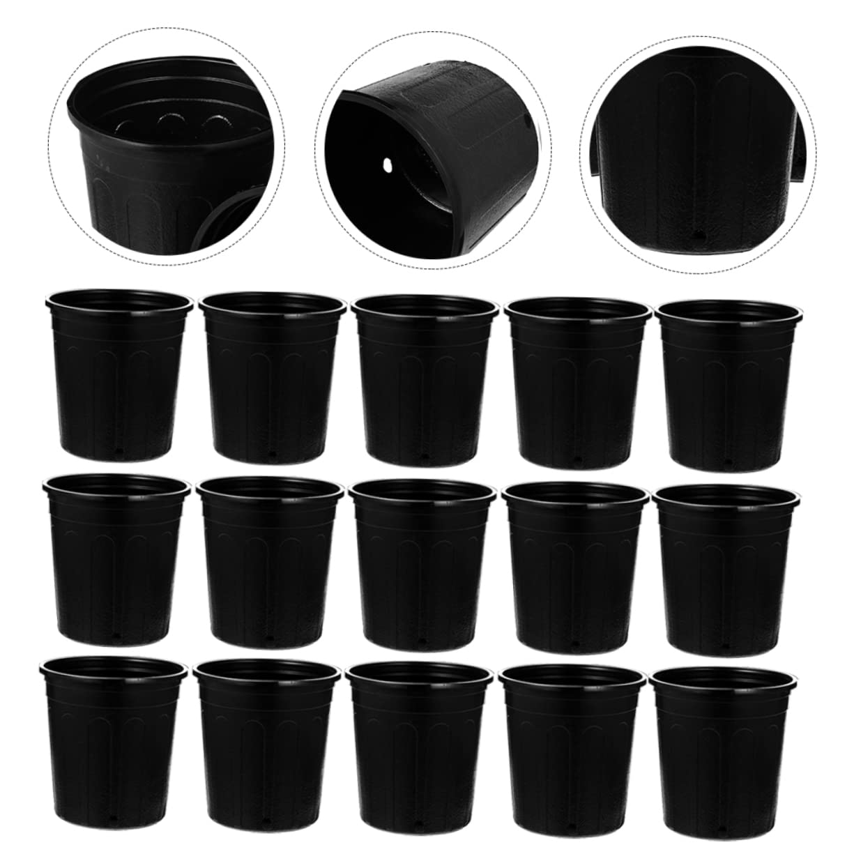 Yardwe 25 Macetas Negras para Vivero Macetas De 1 Galón Contenedores De Plantación Resistentes para Suministros De Jardín