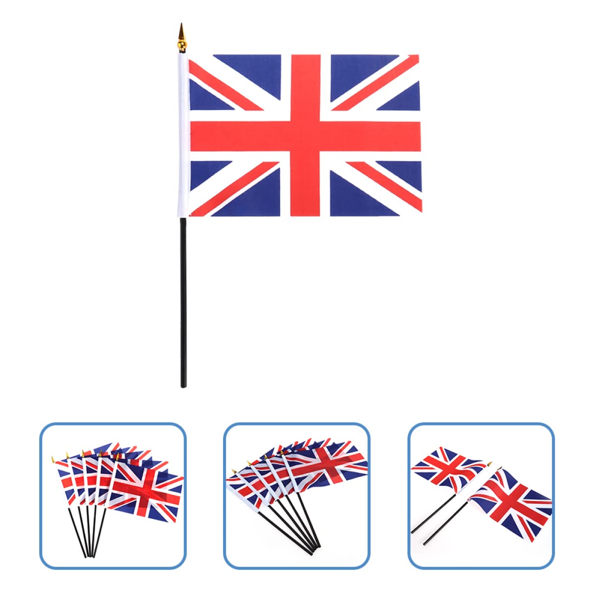 POPETPOP 3 Juegos Mano Ondeando La Union Jack De Cacerola Banderín Union Jack Union Jack Flag Deportivas Pequeñas Del Unido Union Jack 50 Uds * 3