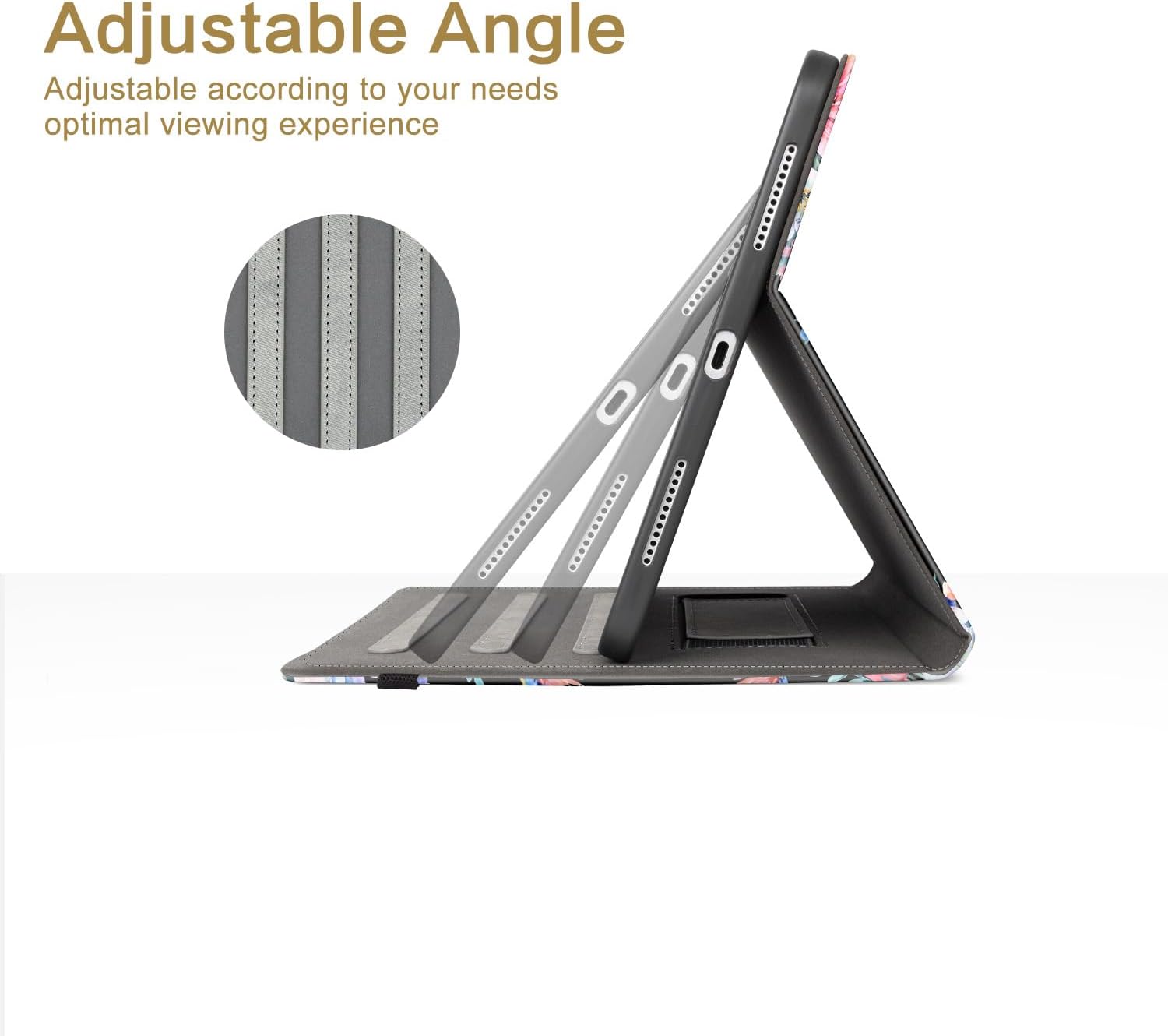 Vimorco Case for iPad (A16) 11th Generation 2025, for iPad 11th/10th Generation Case, Pencil Holder&Handle Strap&Pocket, Multiple Stand Protector PU Leather Shell Cover, Black Flower Hummingbird