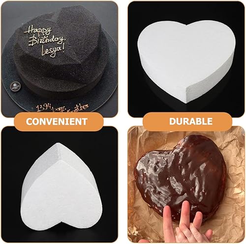 Miniatura 5 de Abaodam Pastel de espuma en forma de corazón para decoración y exhibición de boda cumpleaños aniversarios día de San Valentín